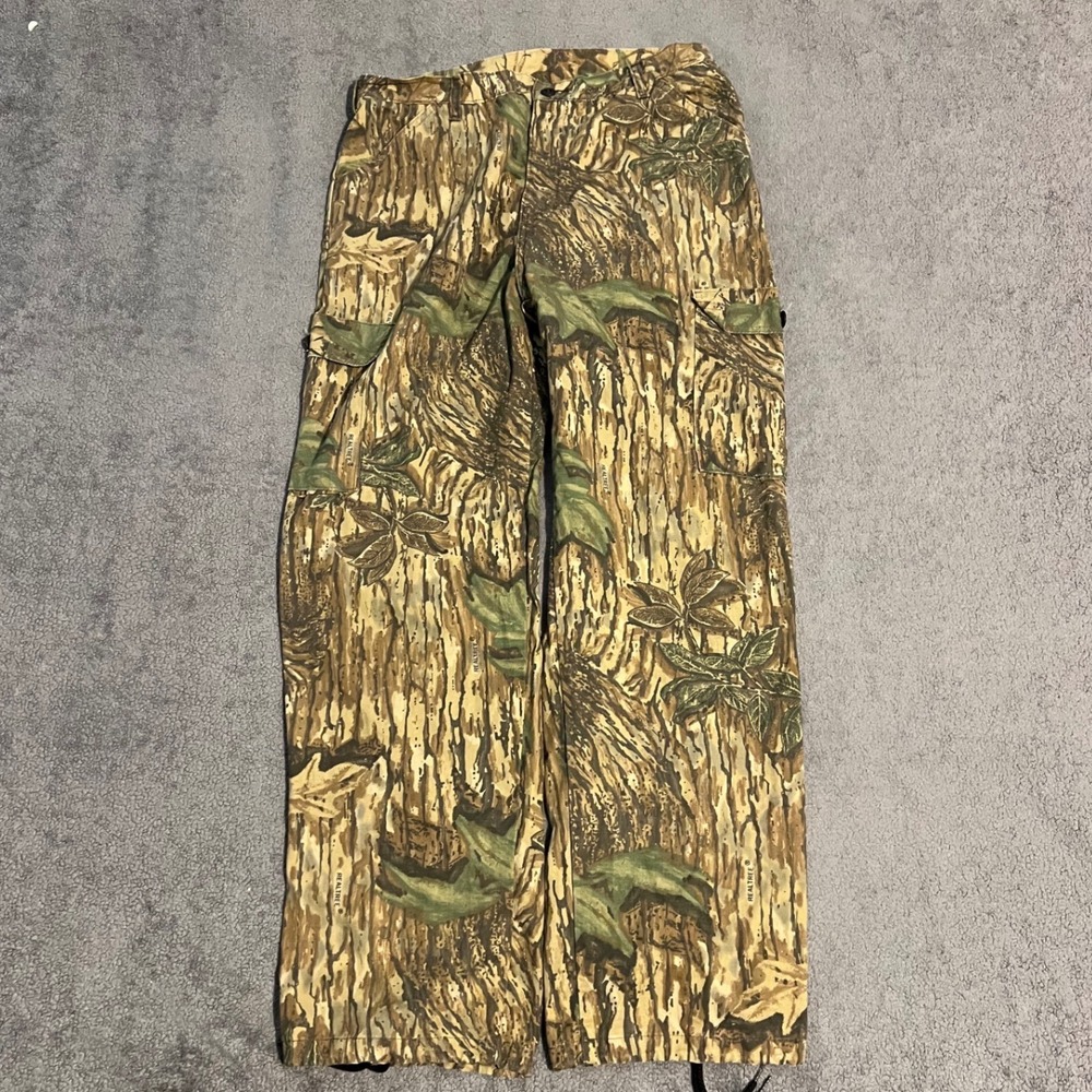 Vintage Liberty Realtree Baggy Camo Cargo Pants Mens 36x32 Made in USA Hunting